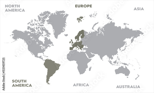 Abstract map-12, modern world map graphic, Countries Silhouettes Stock Illustrations, Vectors