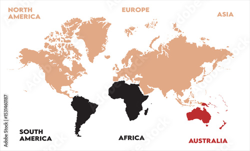 Atlas-07, modern world map graphic, Countries Silhouettes Stock Illustrations, Vectors