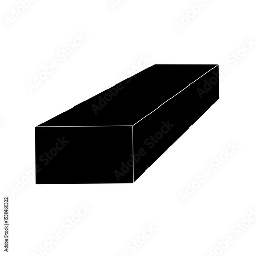Black Rectangular Box Simple Geometric Shape Illustration