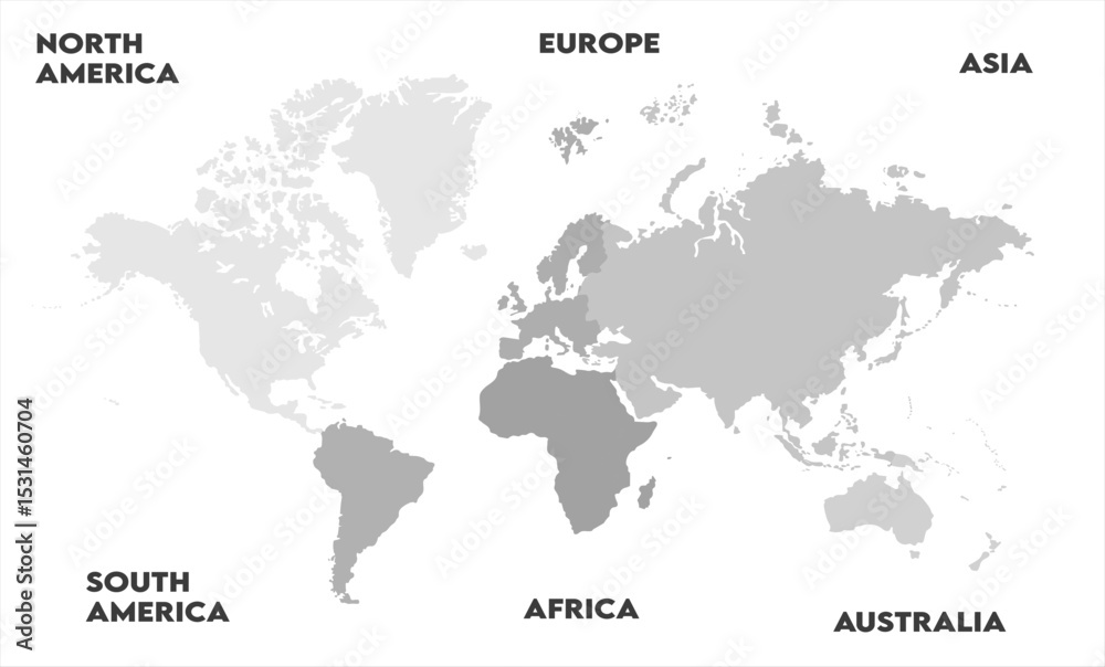 Naklejka premium Country borders map-07, modern world map graphic, Countries Silhouettes Stock Illustrations, Vectors