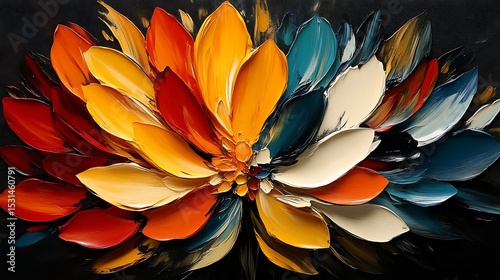 Vibrant abstract flower painting