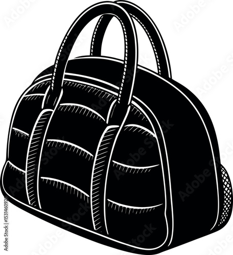 Padded Shoulder Bag With Curved Edges Shallotte On White Background