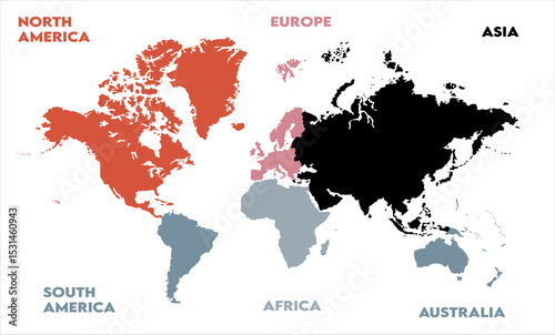 Economic map-03, modern world map graphic, Countries Silhouettes Stock Illustrations, Vectors