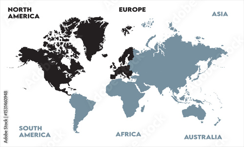 Economic map-02, modern world map graphic, Countries Silhouettes Stock Illustrations, Vectors