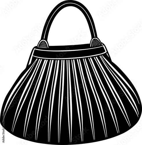 Pleated Leather Purse Shallotte On White Background