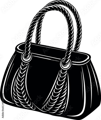 Smooth Leather Purse With Twisted Handle Shallotte On White Background