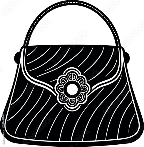 Stylish Mini Purse With Jewel Clasp Shallotte On White Background