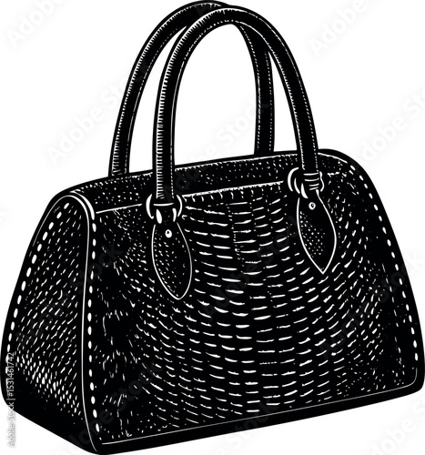 Metallic Textured Handbag Shallotte On White Background