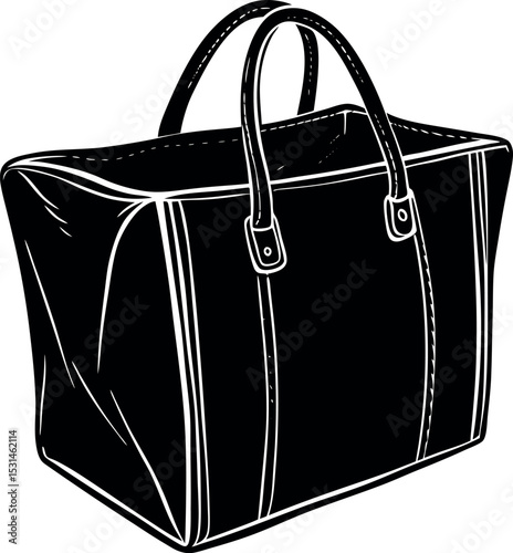 Oversized Square Bag With Short Handles Shallotte On White Background