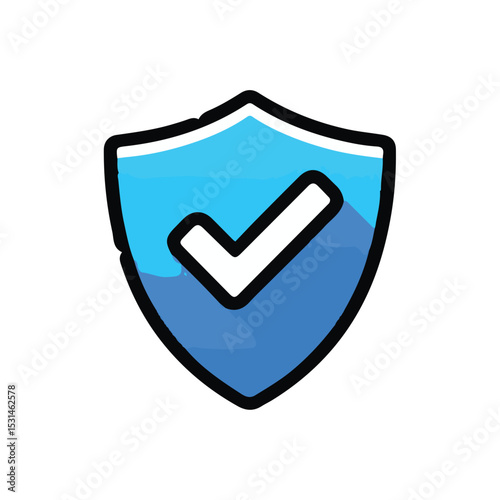 Secure Shield Icon Protection, Safety, and Security Checkmark