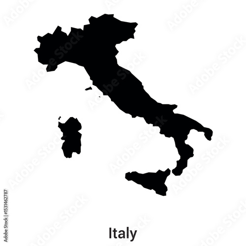 italy sillouette map vector isloated on a white background