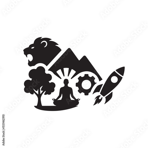 E commerce concept vector Silhouette