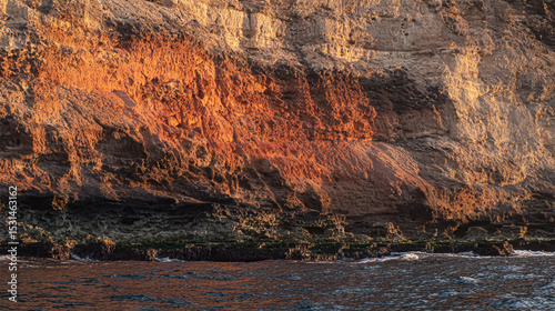 Rock, stone, textured. Background for design. landscape texture of mountains with lake on sunset background