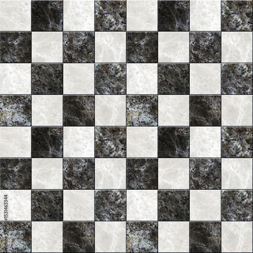 marble tiles seamless texture, chessboard, 3D illustration
