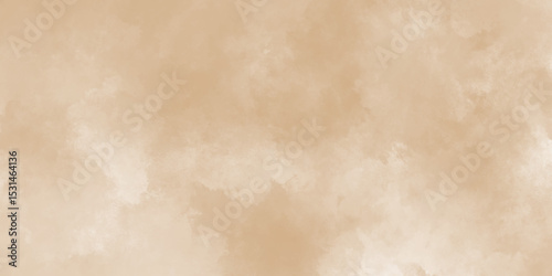 Watercolor light brown background painting textured on grungy distressed abstract design element, beige splash of brown powder paint vintage grunge texture and watercolor splashes on white background.