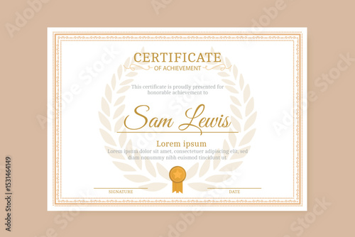 premium certificate of achievement template design