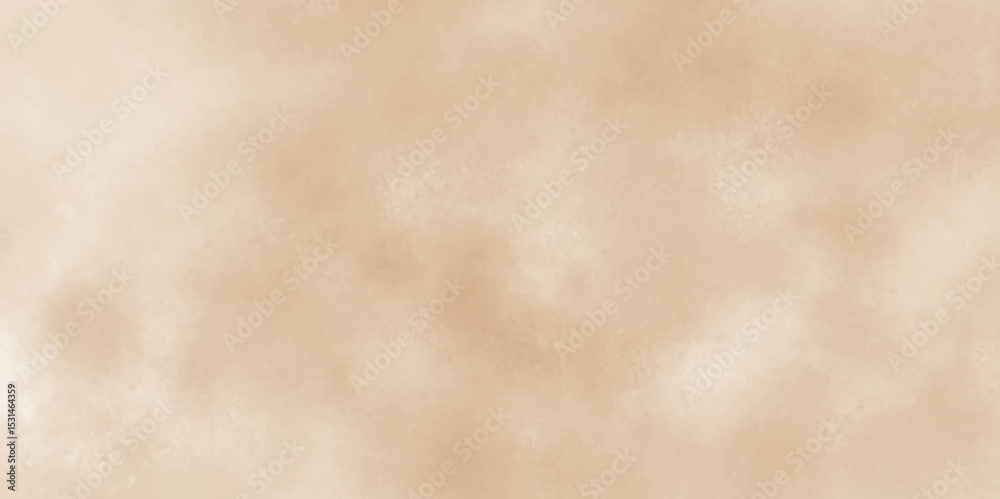 Watercolor light brown background painting textured on grungy distressed abstract design element, beige splash of brown powder paint vintage grunge texture and watercolor splashes on white background.