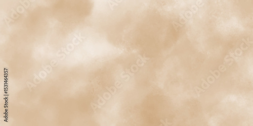 Watercolor light brown background painting textured on grungy distressed abstract design element, beige splash of brown powder paint vintage grunge texture and watercolor splashes on white background.