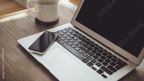 fingers typing blank white screen laptop. for mockup business.