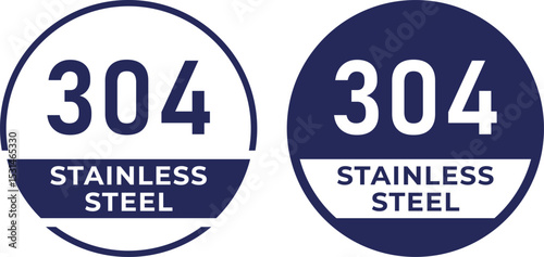 Stainless Steel 304 Logo Badge – Vector Design Template for Product Labeling and Packaging
