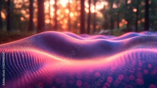 Abstract forest floor at sunset