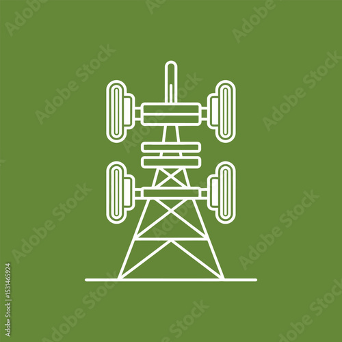 5G network tower icon, Telecommunication tower symbol vector illustration