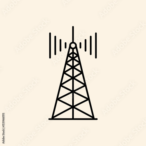 5G network tower icon, Telecommunication tower symbol vector illustration