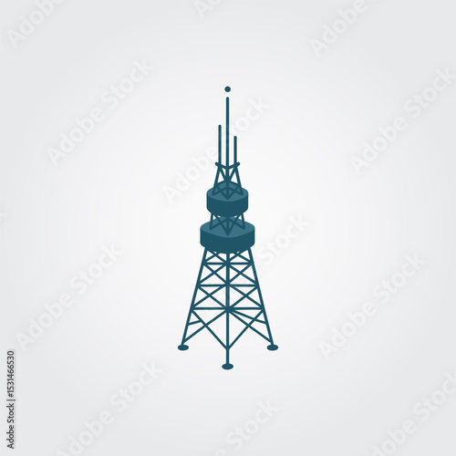 5G network tower icon, Telecommunication tower symbol vector illustration