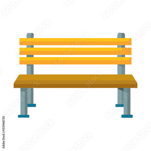 Vector illustration of bench, isolated on white background