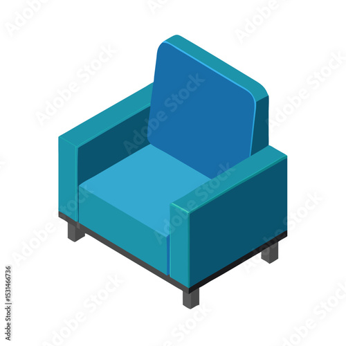 Vector illustration of armchair, isolated on white background