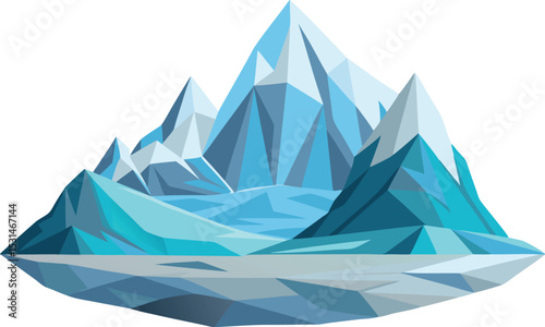 Low poly glacier landscape