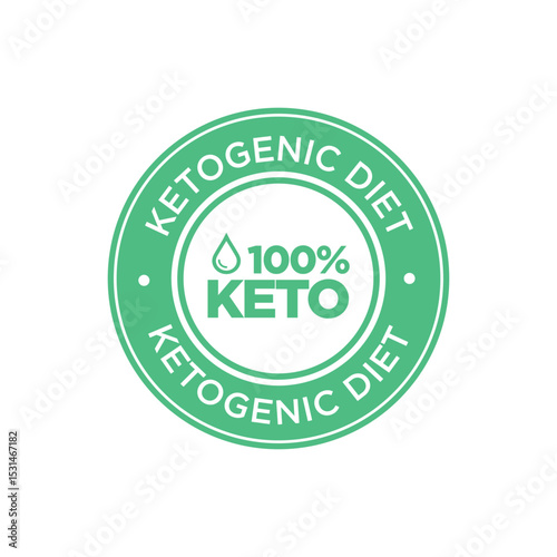 100% KETO KETOGENIC DIET VECTOR LOGO
