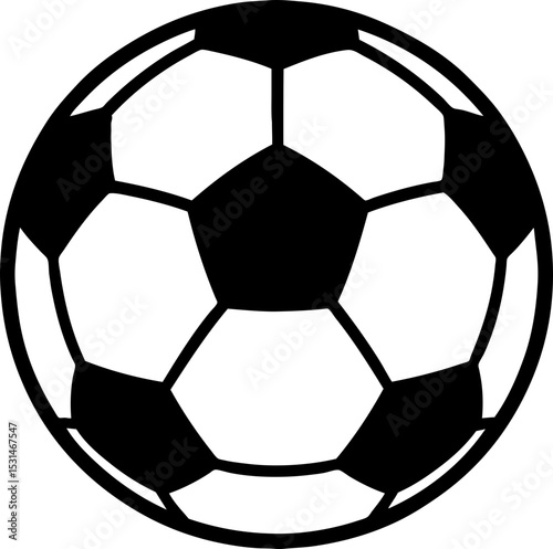 Soccer Ball Scalable SVG Vector Graphic with Editable Paths and Layers for Web, UI Design, Digital Art, and Print Applications
