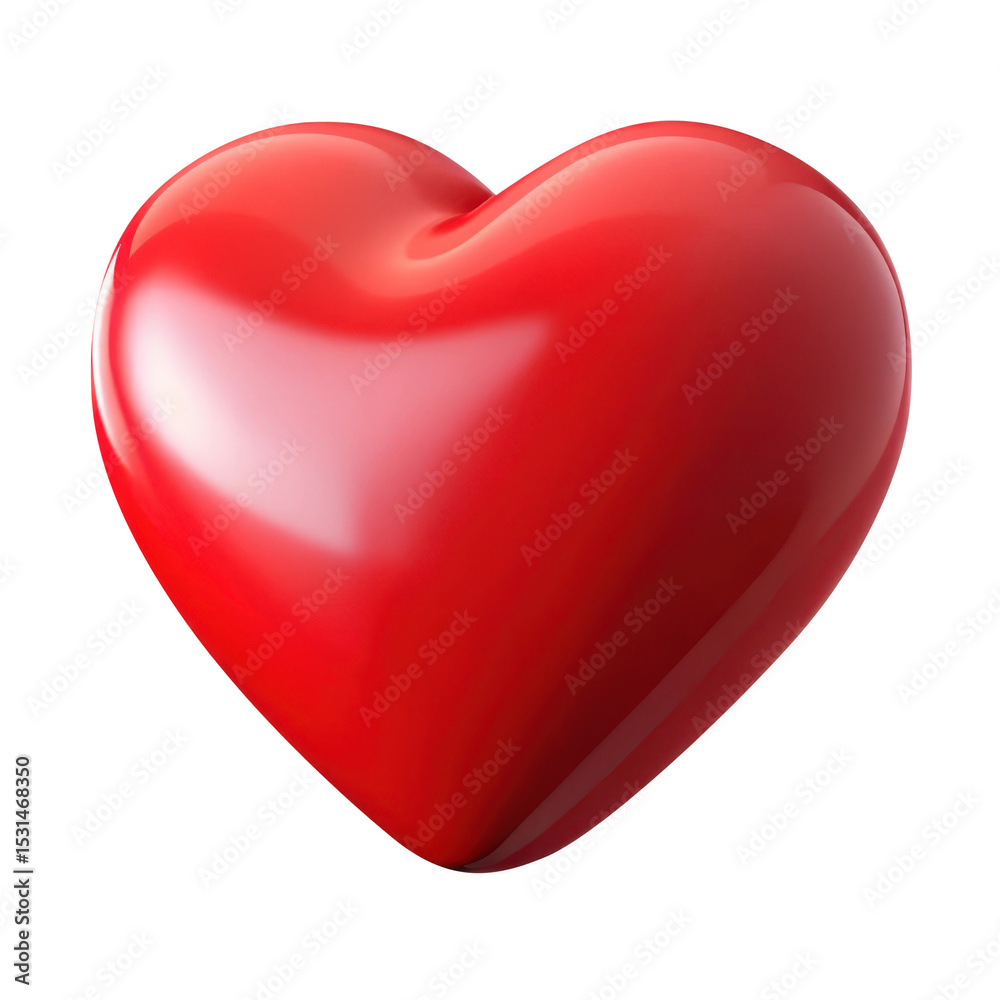 Shiny red heart shape isolated on transparent background Shiny red heart shape isolated on transparent background