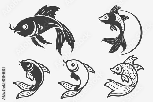 set of fish tattoo