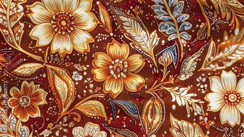 Abstract seamless floral pattern design with vintage oriental flower texture , batik
