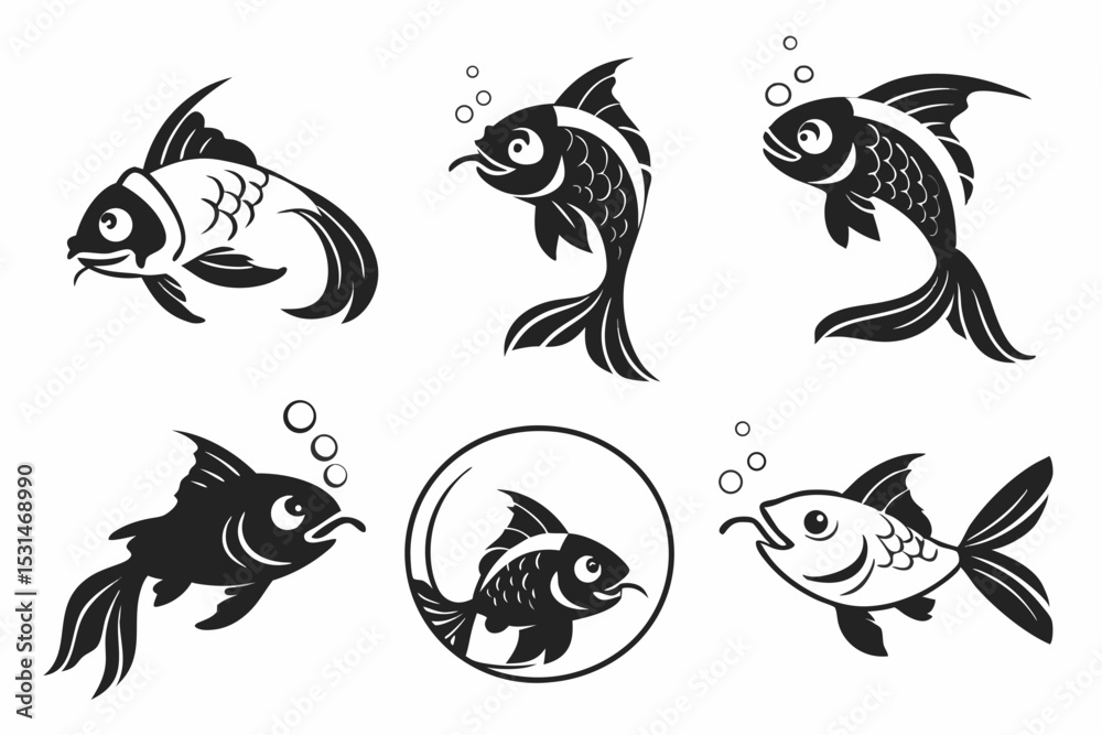 Obraz premium black and white fish