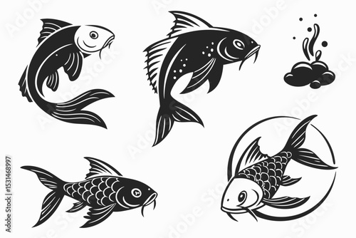 vector set of fish
