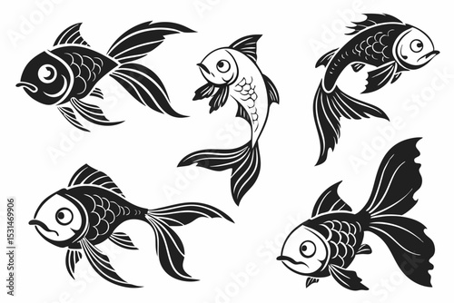 vector set of fish