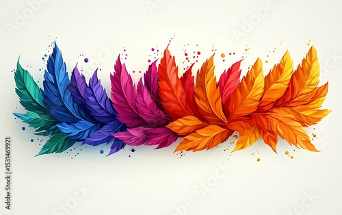 Colorful feather banner design