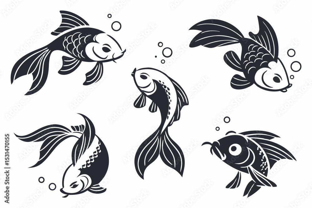 Fototapeta premium set of fish vector