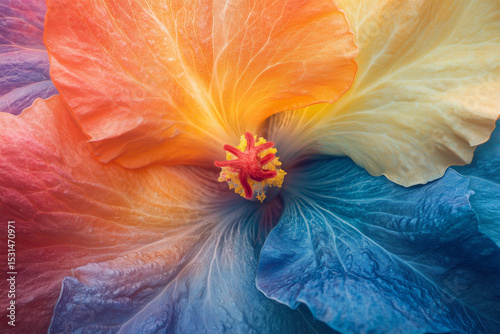 Close-Up Macro Photography of a Colorful Flower with Detailed Petal Texture