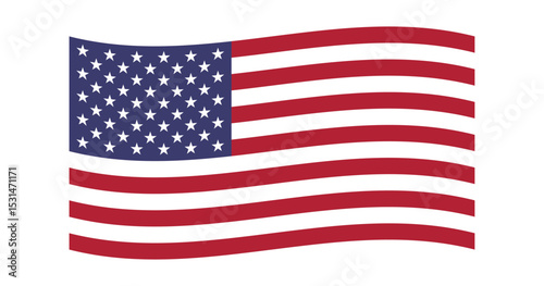 american flag isolated on white