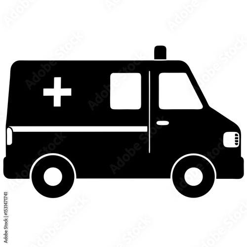 Ambulance icon silhouette