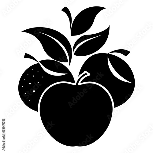 Abstract fruit blend silhouette