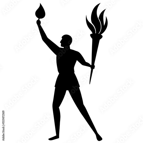 Olympic torch bearer silhouette