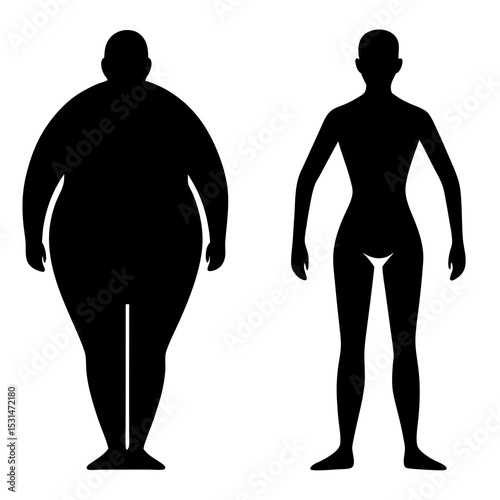 Overweight to fit body transition silhouette
