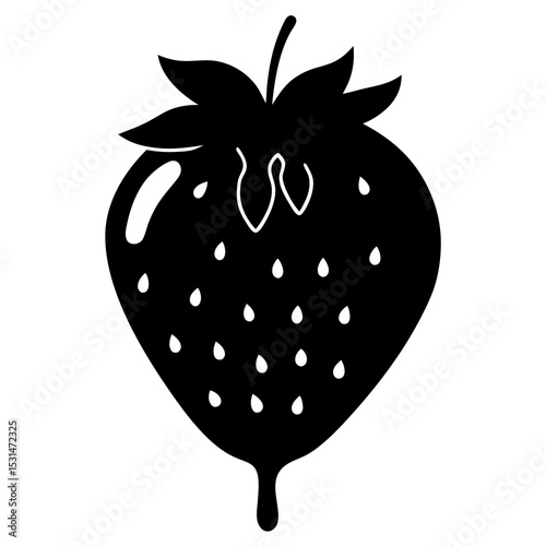 Strawberry dipped in chocolate silhouette