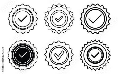 Verified Stamp Checkmark Icons Set