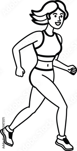 Happy Woman Running Jogging